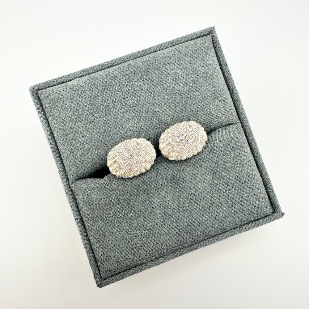 David Yurman Sea Coral Cufflinks w/ Sterling Silver & 18K Yellow Gold - RARE